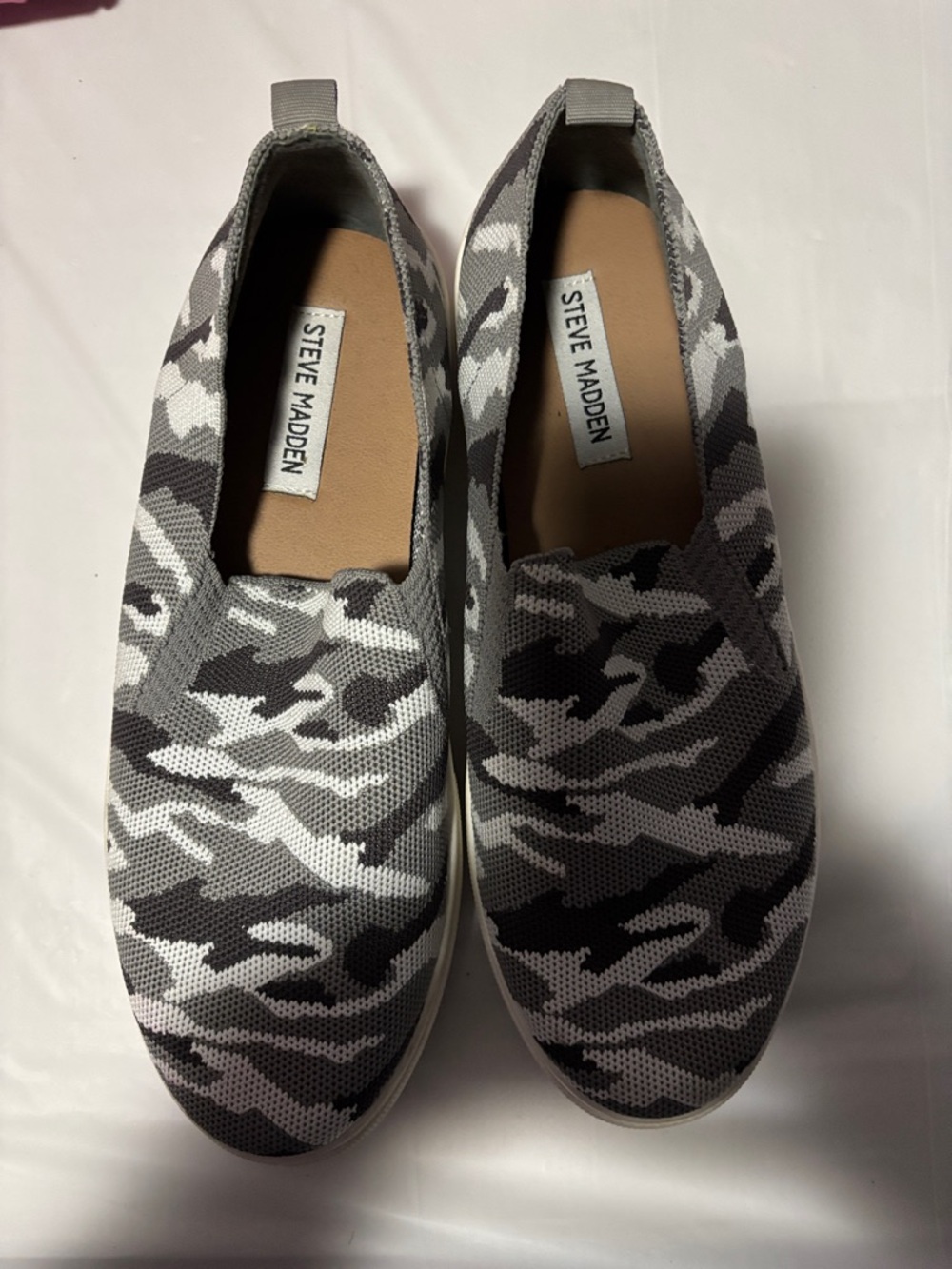 Steve Madden Gray Camo Slip-On Loafers